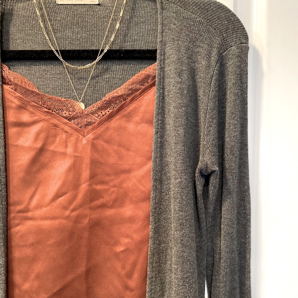 Long ribbed cardigan
